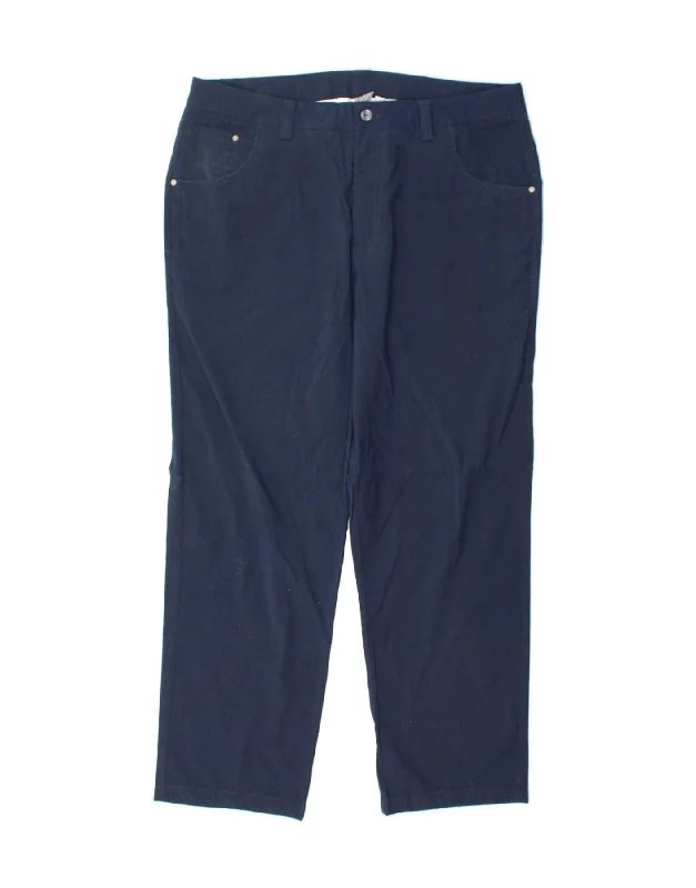 Fashion Wear PUMA Mens Straight Casual Trousers W36 L29 Navy Blue Polyester
