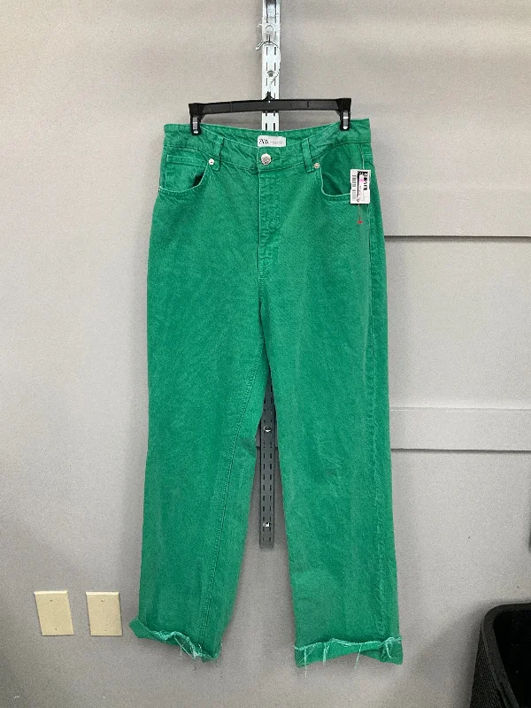 Unique Design Jeans Boyfriend By Zara In Green Denim, Size: 8
