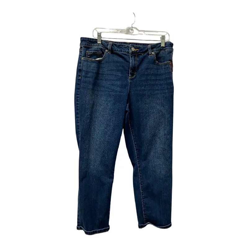 Outdoor Trend Jeans Cropped By Liz Claiborne In Blue, Size:12