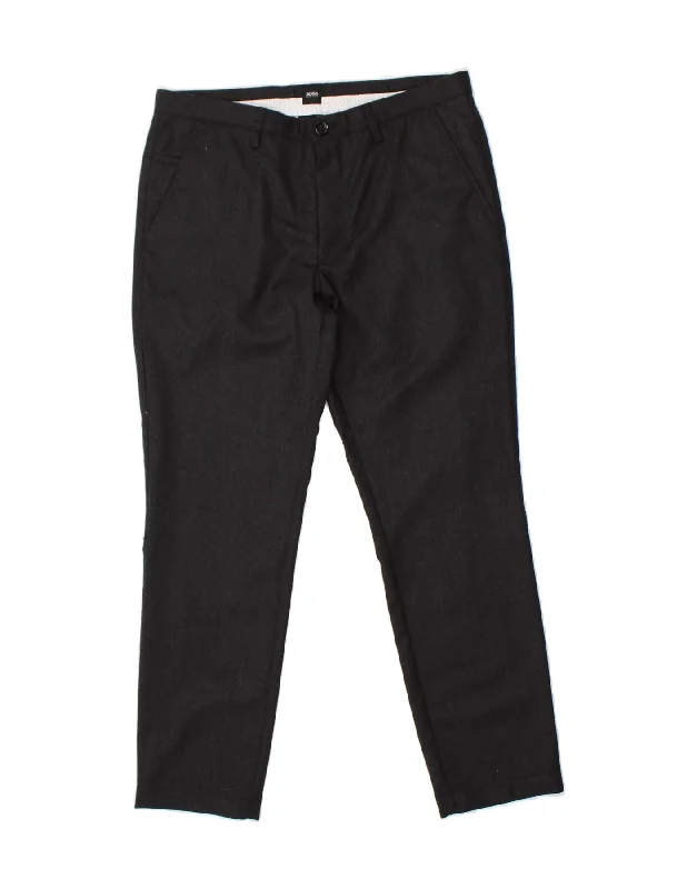 New Products HUGO BOSS Mens Slim Chino Trousers UK 46 Small W30 Grey Virgin Wool