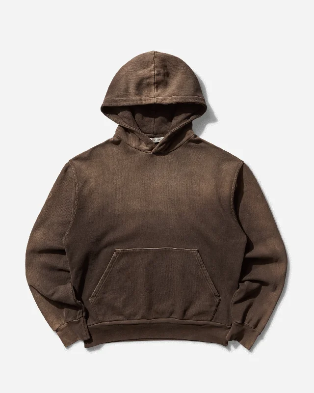 Modern Comfort Wear Men's Garment Dye Boxy Hoodie Washed Brown