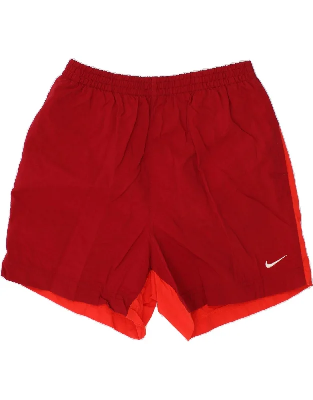 Casual And Comfortable NIKE Boys Sport Shorts 11-12 Years Medium  Red Colourblock Nylon