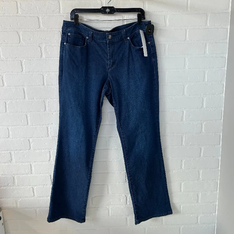 Classic Design Jeans Straight By Christopher And Banks In Blue Denim, Size: 12