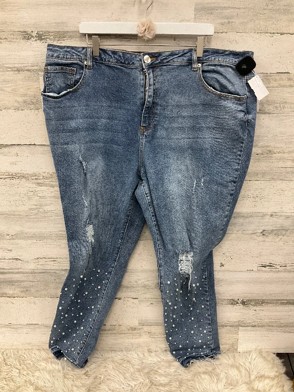 Designer Style Jeans Straight By Clothes Mentor In Blue, Size: 24