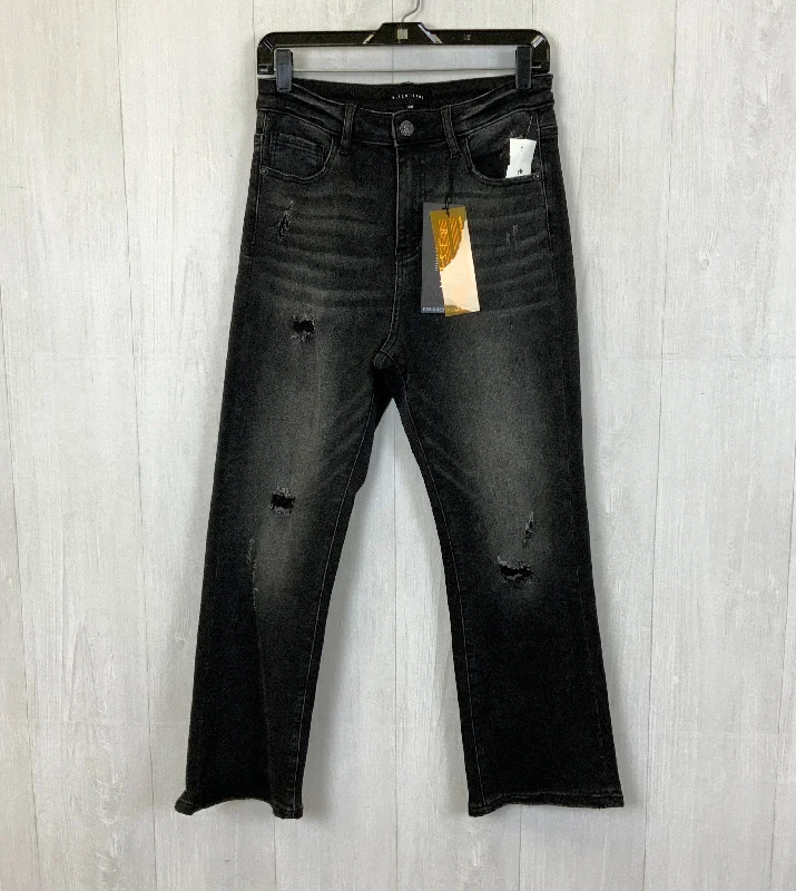 Cute Design Jeans Cropped By Risen In BLACK DENIM, Size: 9