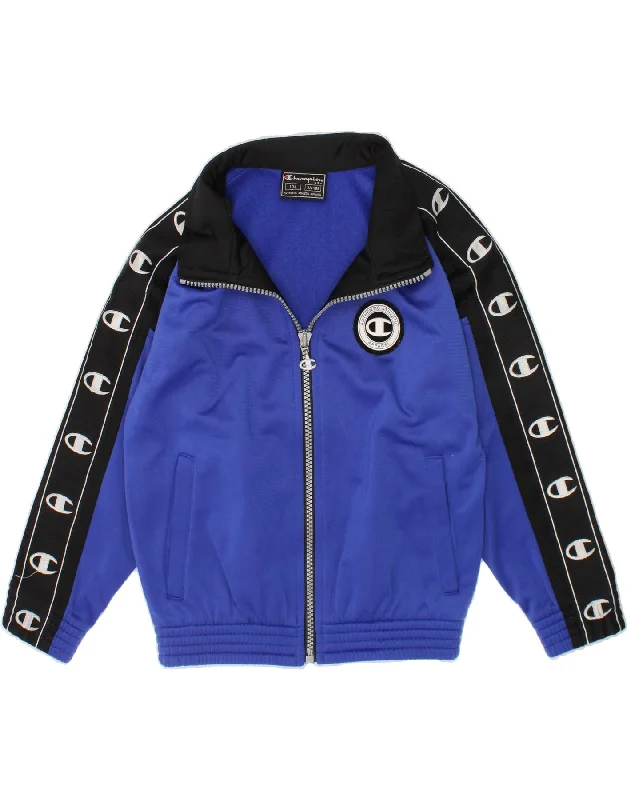 Versatile Style CHAMPION Boys Graphic Tracksuit Top Jacket 3-4 Years Blue Colourblock