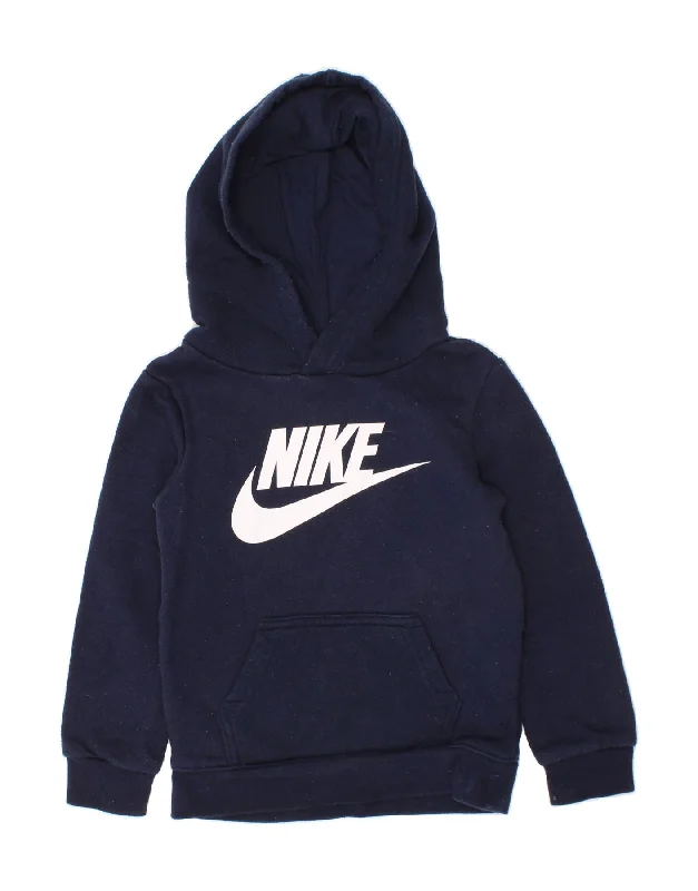Floral Prints NIKE Boys Graphic Hoodie Jumper 2-3 Years Navy Blue Cotton