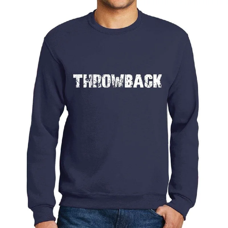 Cozy Chic Trends Men's Printed Graphic Sweatshirt Popular Words THROWBACK French Navy Cozy Chic Trends Men's Printed Graphic Sweatshirt Popular Words THROWBACK French Navy
