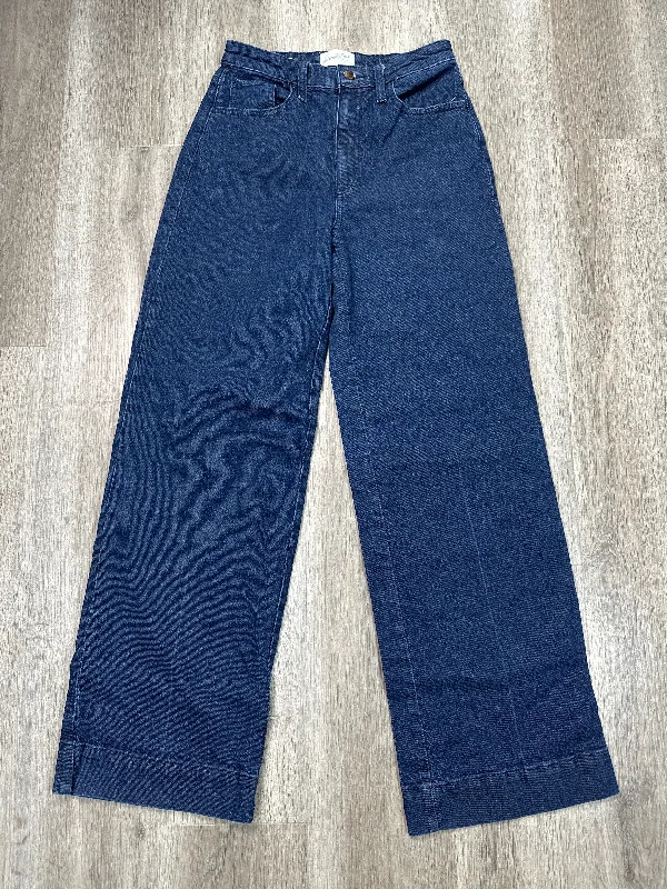 Party Wear Jeans Wide Leg By Universal Thread In Blue Denim, Size: 4