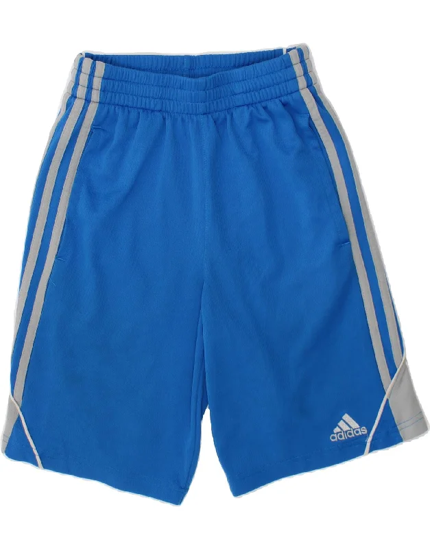 Casual Chic Looks ADIDAS Boys Sport Shorts 8-9 Years Small Blue Polyester