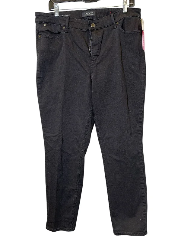 Comfortable Series Jeans Straight By Talbots In Black, Size: 14