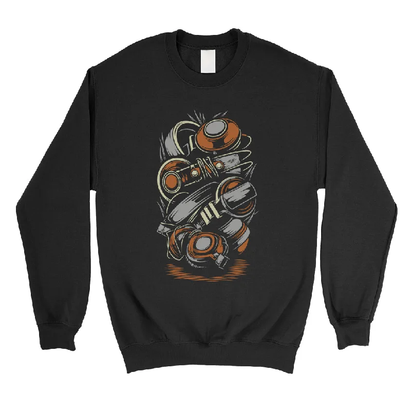 Relaxed Jackets Stacked Headphones Unisex Crewneck Sweatshirt Vintage Graphic Top