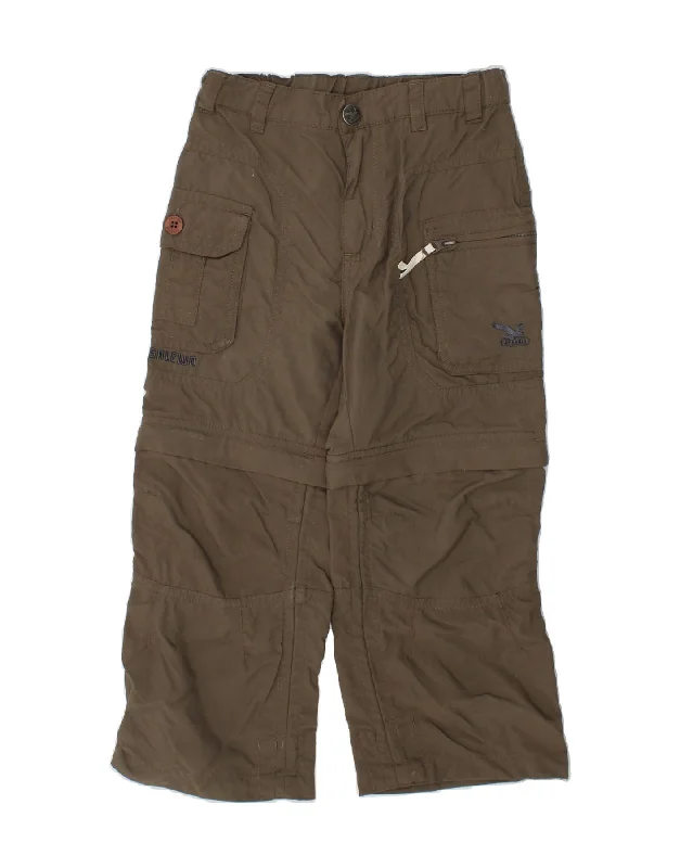 Effortless Dressing SALEWA Boys Straight Cargo Trousers 3-4 Years W20 L15 Khaki Polyamide