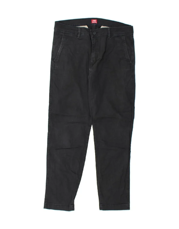 Sports Trend LEVI'S Mens Slim Chino Trousers W34 L29 Black Cotton