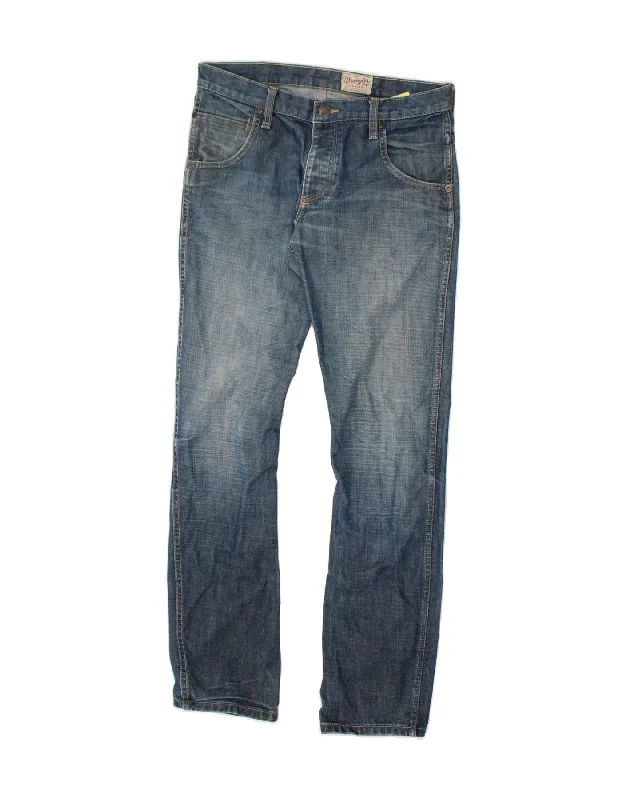 Fashion And Simplicity WRANGLER Mens Spencer Straight Jeans W32 L34  Blue Cotton