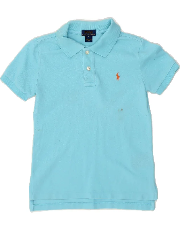 Soft Fabrics POLO RALPH LAUREN Boys Polo Shirt 5-6 Years Blue Cotton