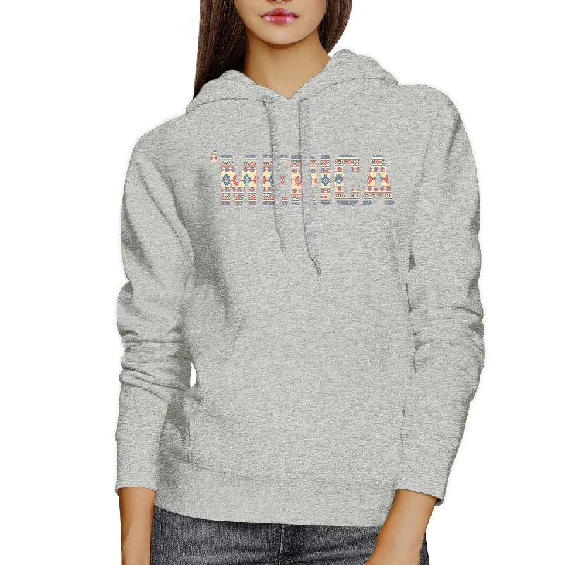 Simple Style 'Merica Unisex White Graphic Hoodie Cute Tribal Pattern Design