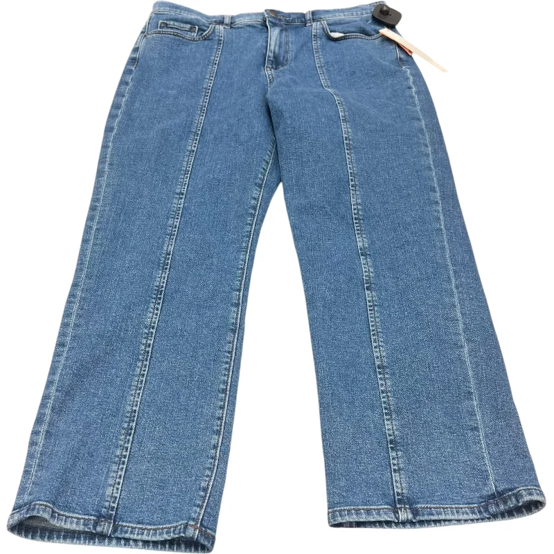 Relaxed Tops Jeans Straight By Loft In Blue Denim, Size: 10p
