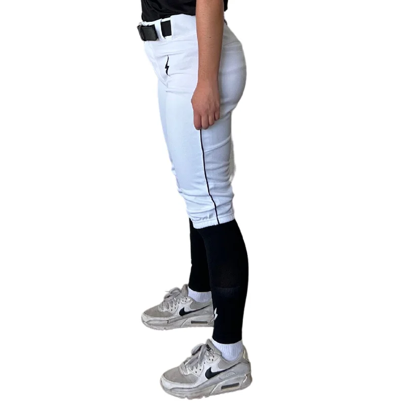 Comfortable And Versatile BRUCE BOLT Premium Pro Softball Knicker - WHITE w/ Black