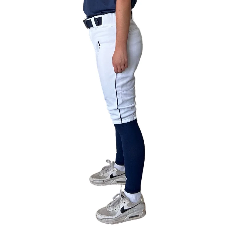 Luxury And Elegant BRUCE BOLT Premium Pro Softball Knicker - WHITE w/ Navy