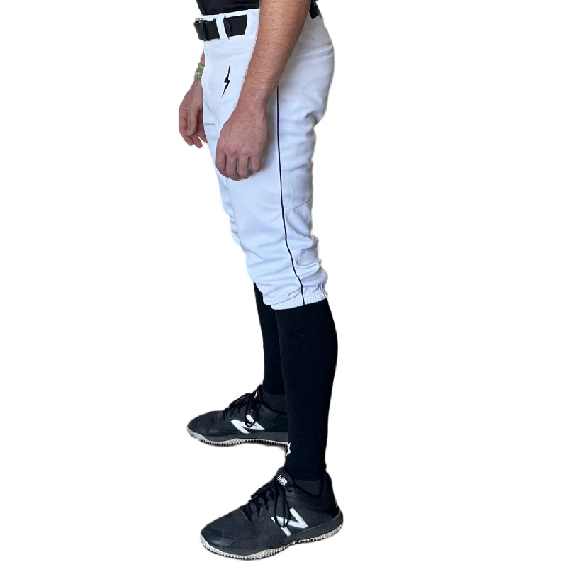 Lazy Home BRUCE BOLT Premium Pro Baseball Knicker - WHITE w/ Black