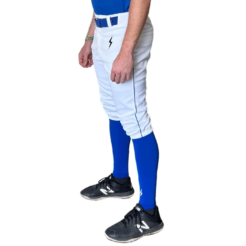 Personalized Design BRUCE BOLT Premium Pro Baseball Knicker - WHITE w/ Royal