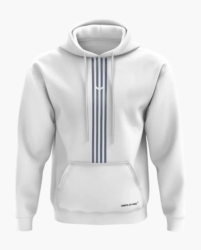Street Cool Aero Armour Organic Logo Stripe Snow Soft Premium Hoodie