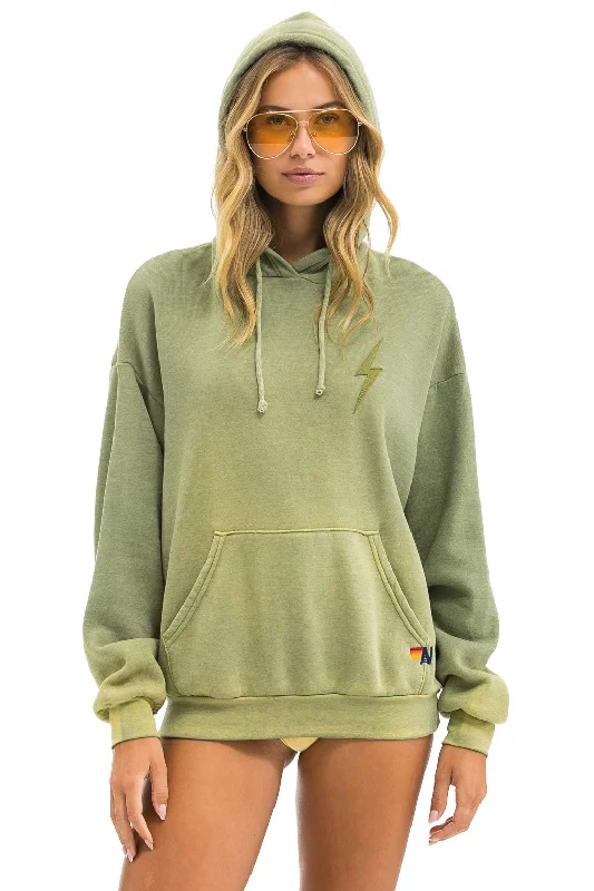 Lace Design BOLT STITCH 2  RELAXED PULLOVER HOODIE - FADED ARMY
