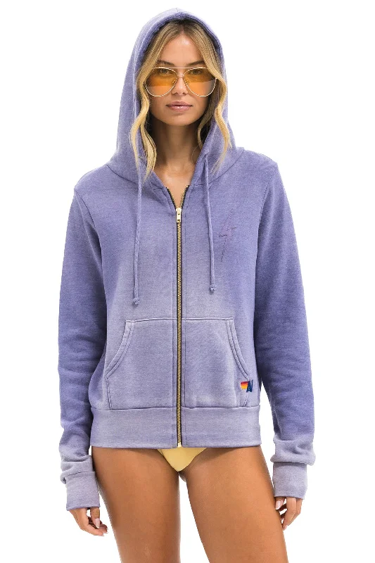 Cute Design BOLT STITCH 2 ZIP HOODIE - FADED GRAPE