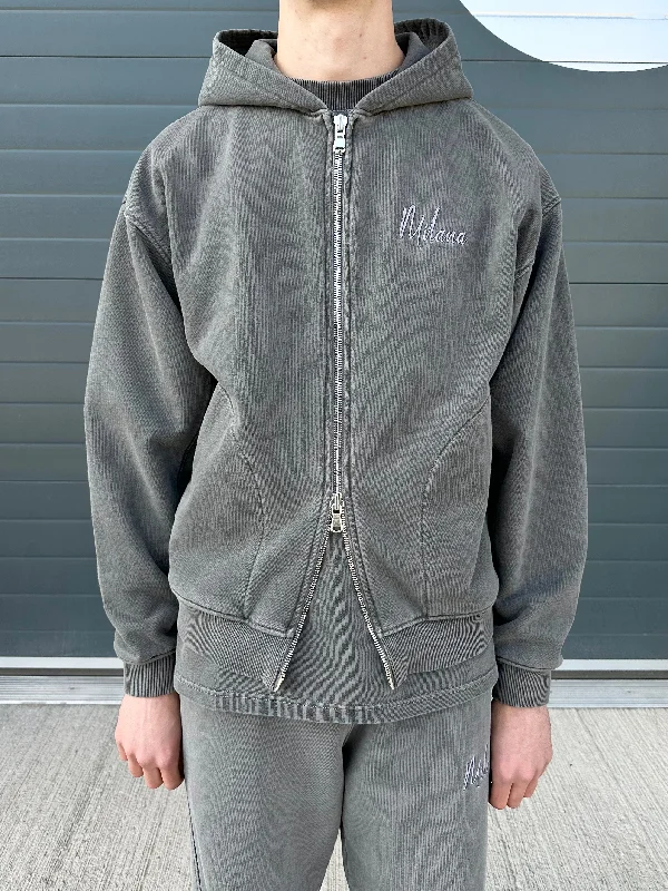 Carefree Style Charcoal Essential Zip Hoodie.
