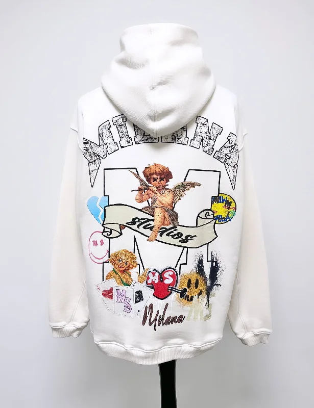 Classic Comfort Cream Heavyweight Graphic Hoodie.