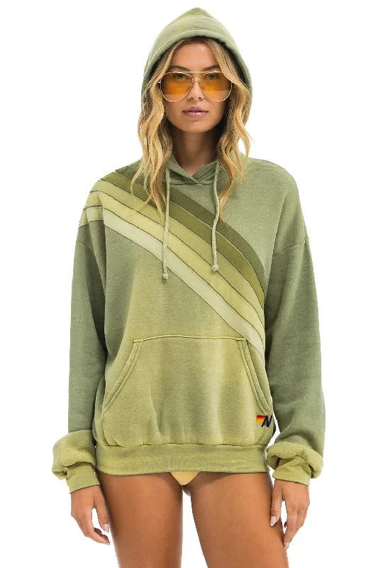 Boutique Recommendation CROSS STRIPE RELAXED PULLOVER HOODIE - FADED ARMY