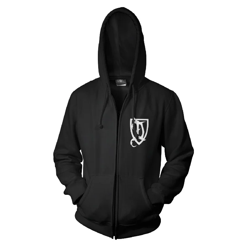 Casual Fit Deeds of Flesh "D Symbol" Zip Hoodie