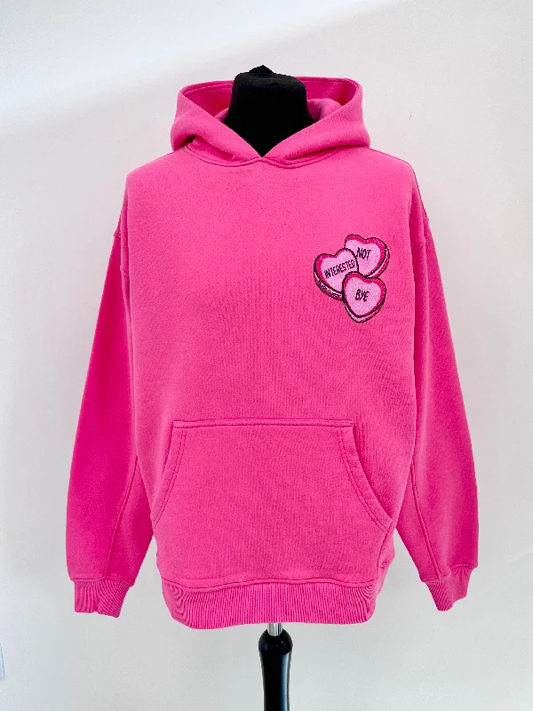 Easy Chic Wear Hot Pink Heavyweight Hearts Hoodie.