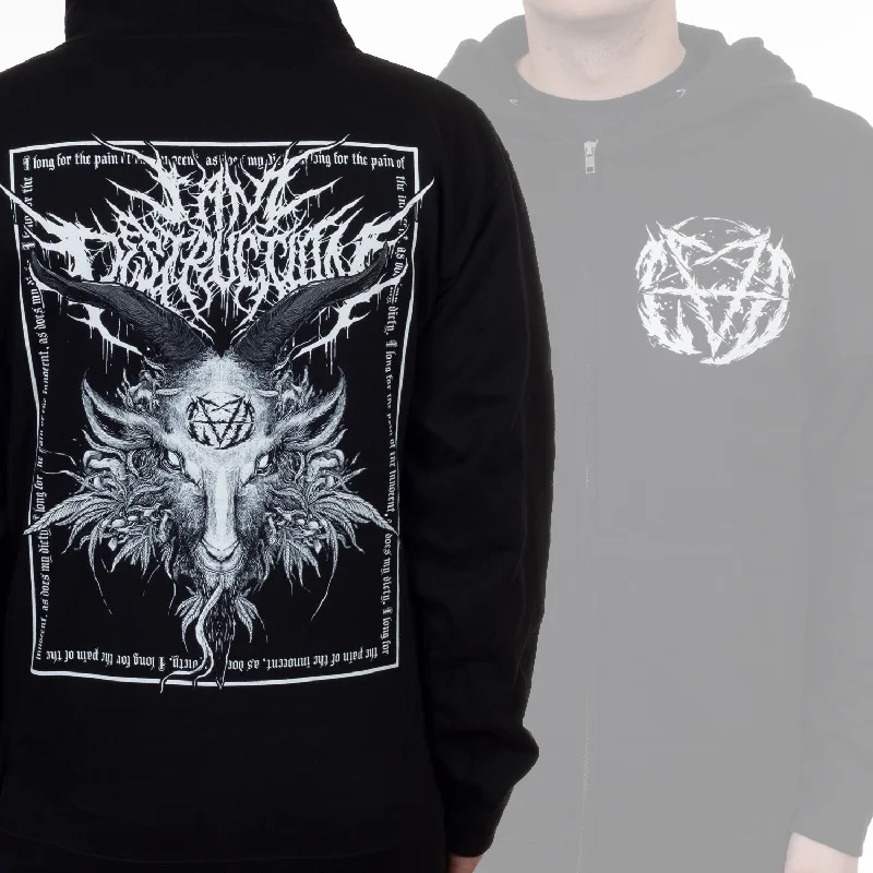 Elegant Casuals I Am Destruction "Goat Pentagram" Zip Hoodie