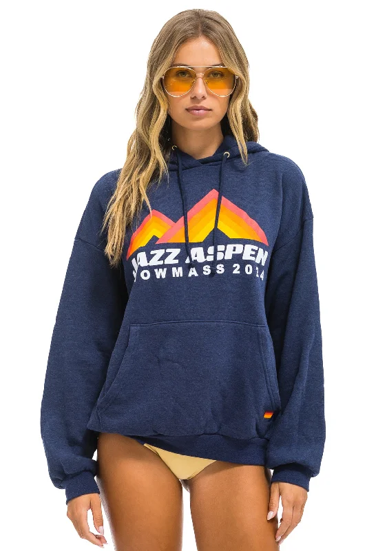 Simple And Comfortable JAZZ ASPEN SNOWMASS 2024 PULLOVER HOODIE RELAXED - NAVY