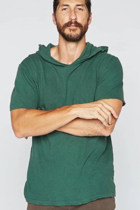 Design Perception Men's Linen Blend Short Sleeve Hoodie