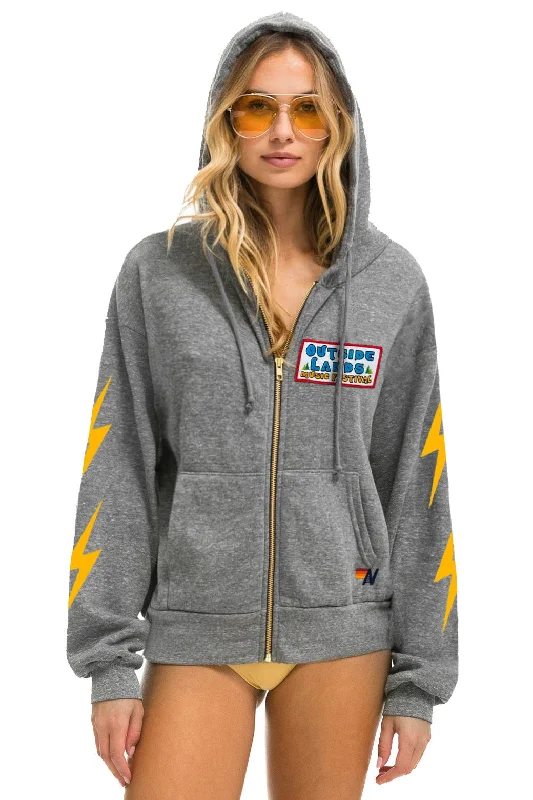 Fashion Pioneer OUTSIDE LANDS 2024 RELAXED ZIP HOODIE - HEATHER GREY