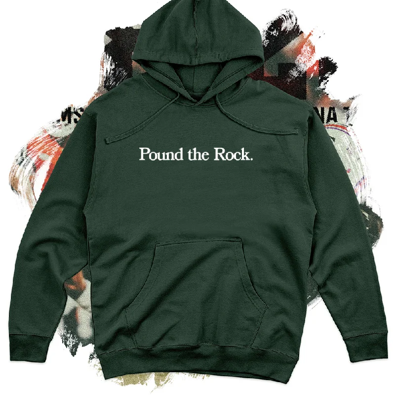 Exquisite Design Pound the Rock White Football Midweight Hoodie