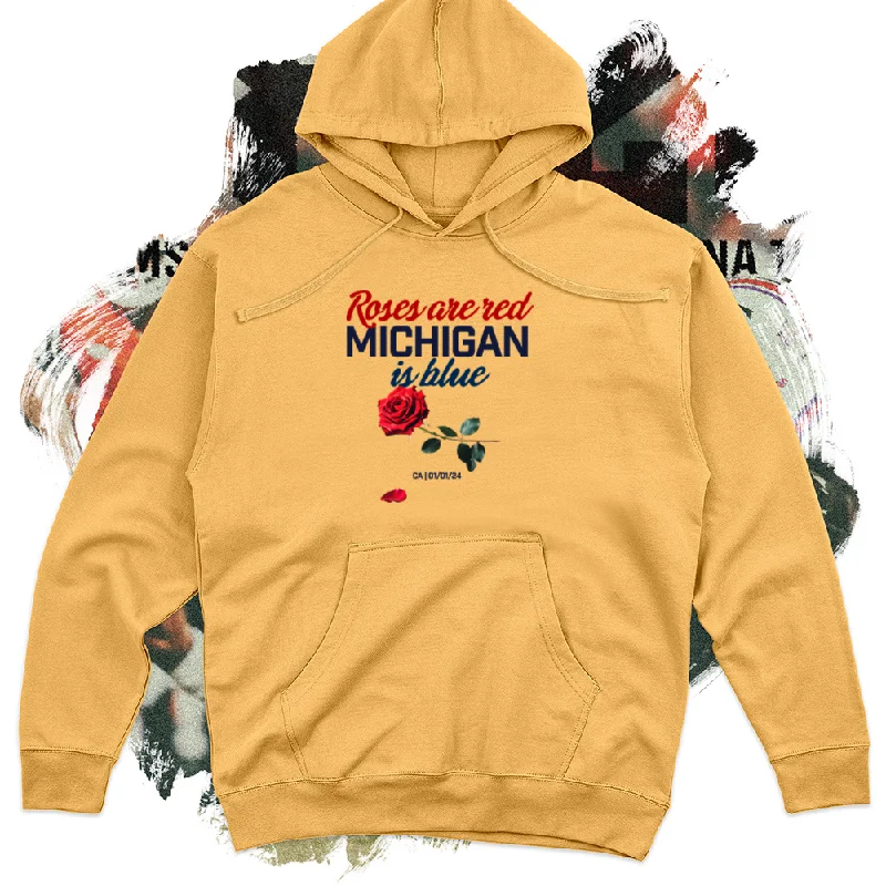 Fashionable Items Roses are Red Michigan is Blue Midweight Hoodie