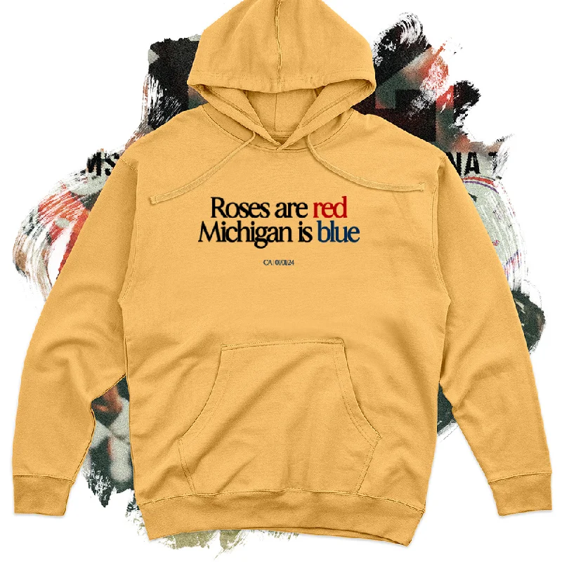 Elegant Wear Roses are Red Michigan is Blue Midweight Hoodie