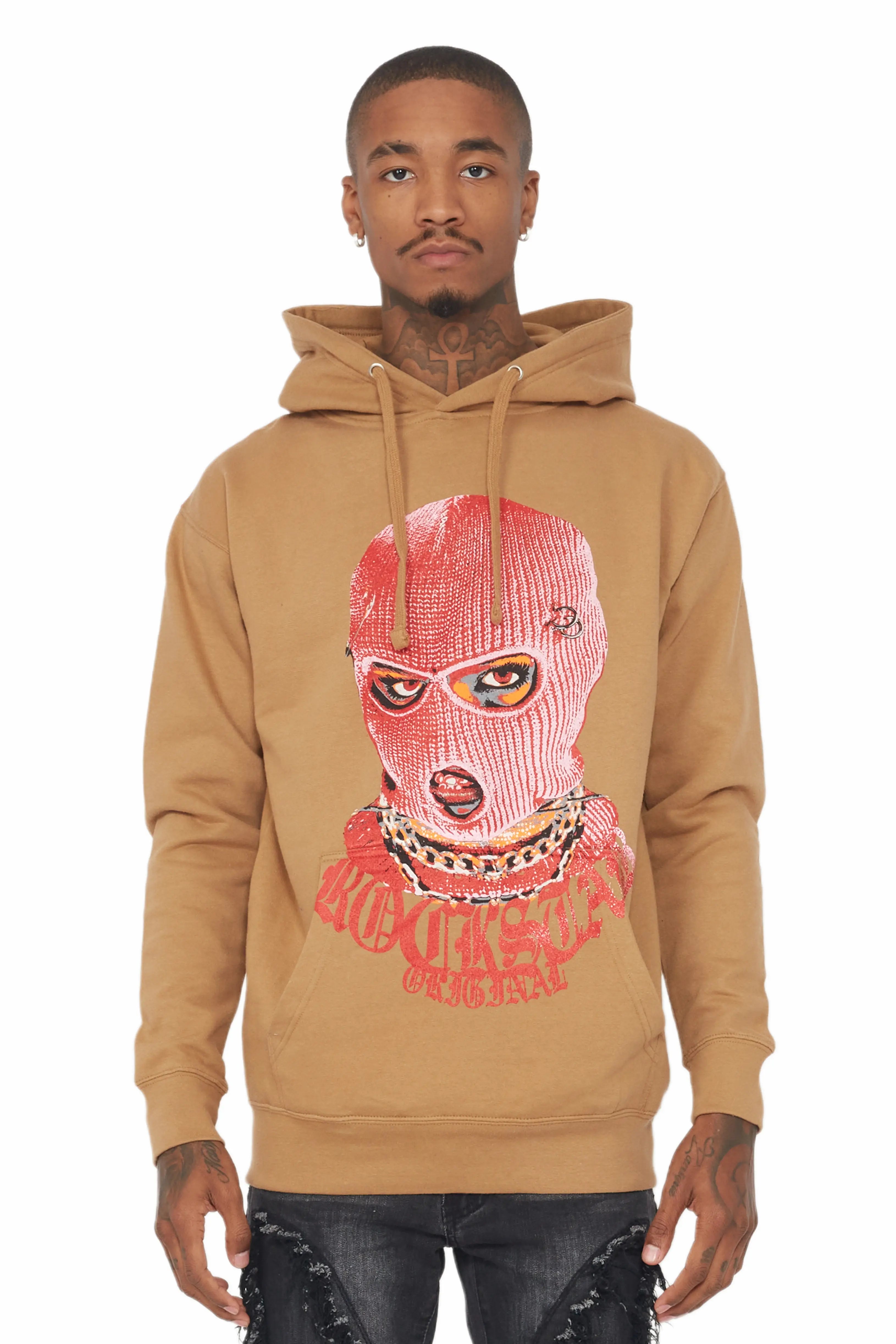 Playful Style Murdra Beige Graphic Hoodie