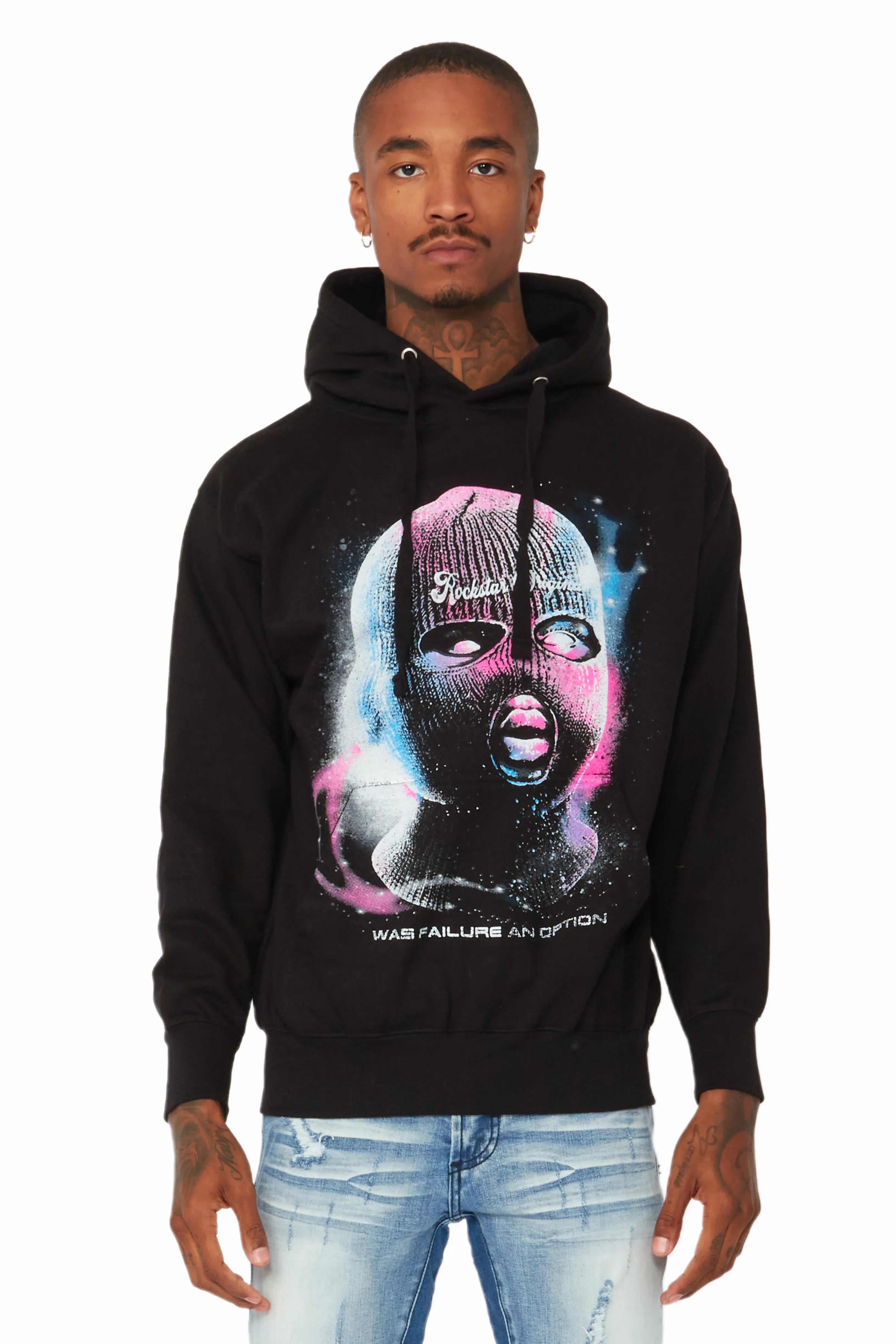 High-quality Fabrics Fionn Black Graphic Hoodie