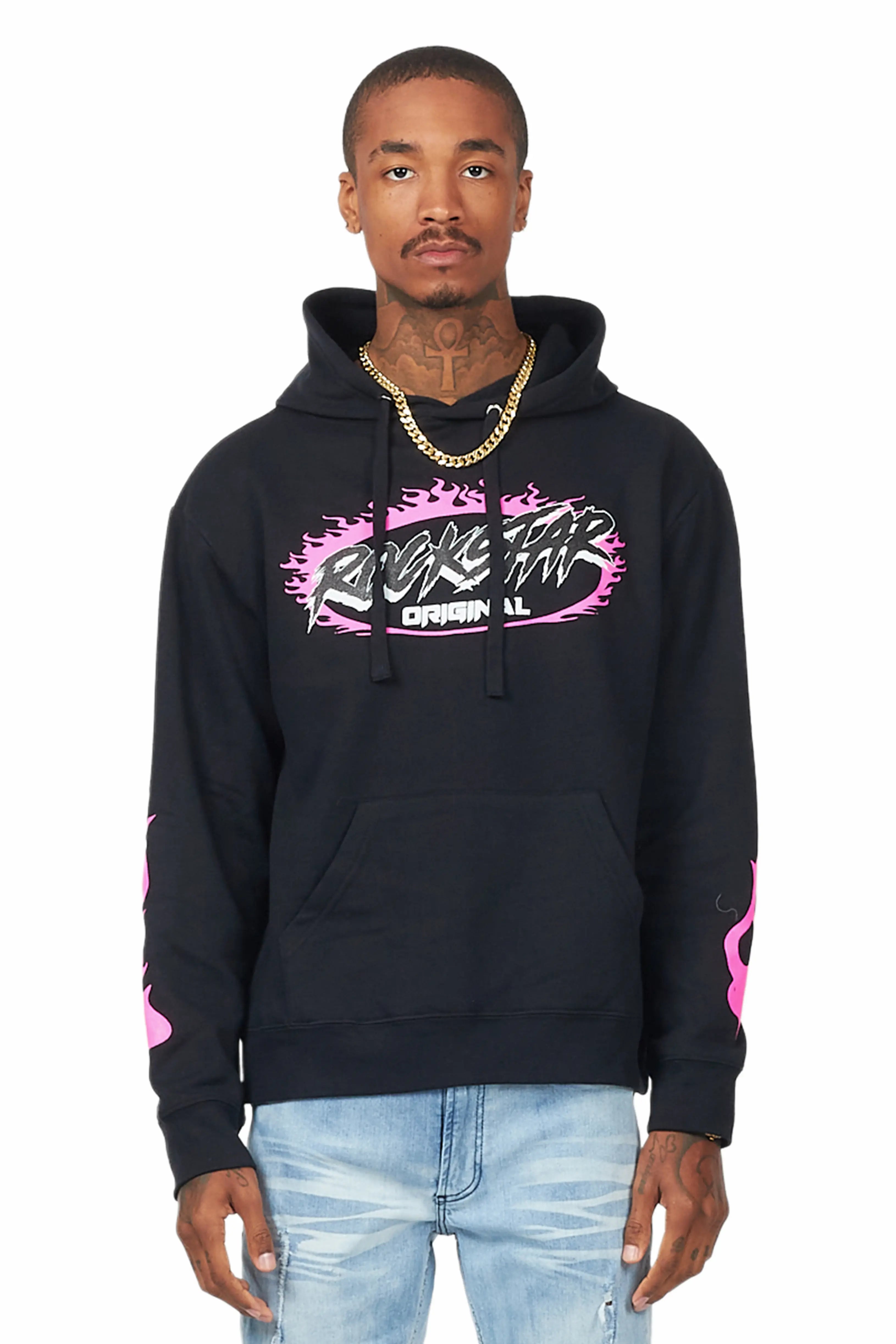 Hooded design Draven Black/Pink Graphic Hoodie