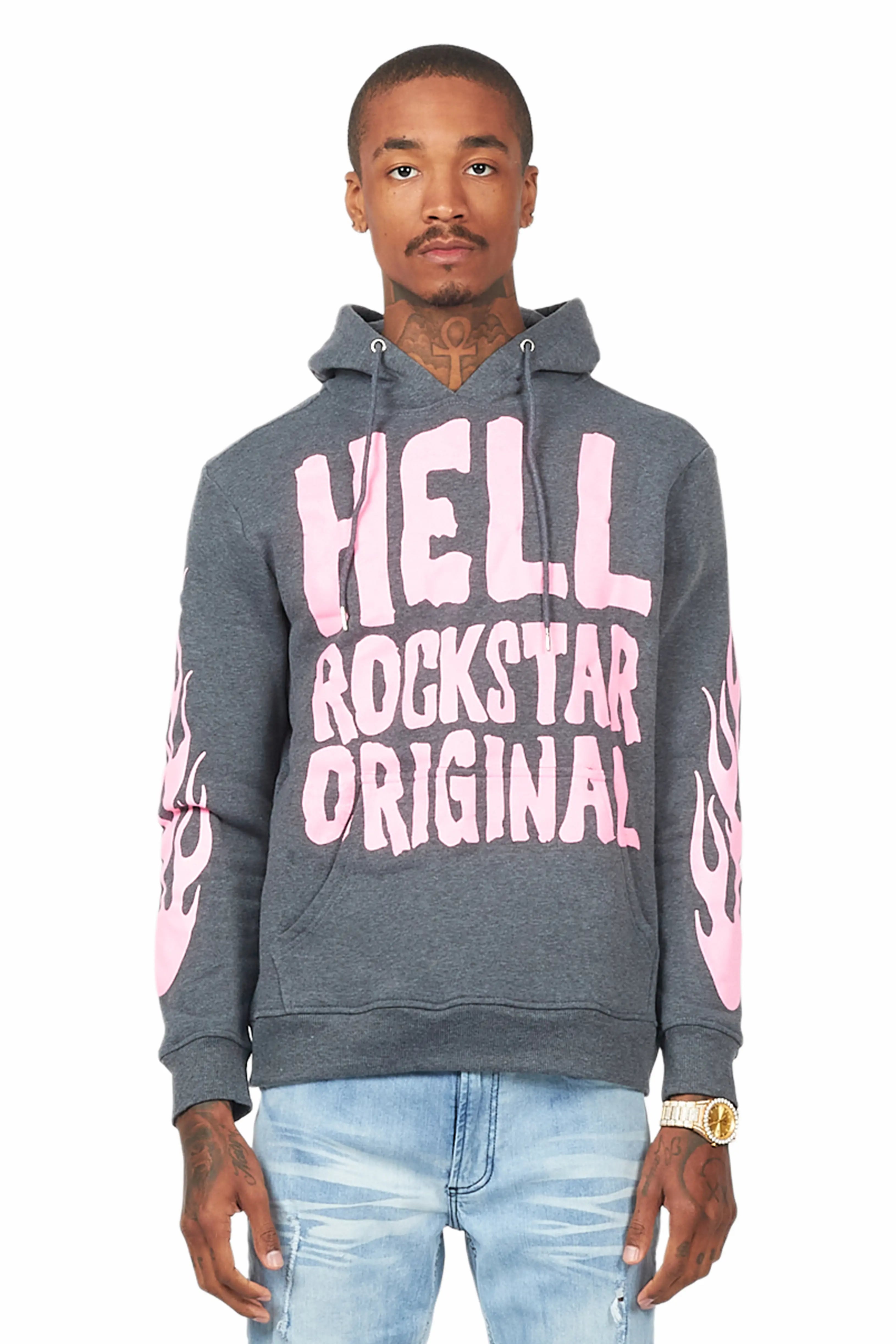 Relaxed Fits Theon Charcoal Graphic Hoodie