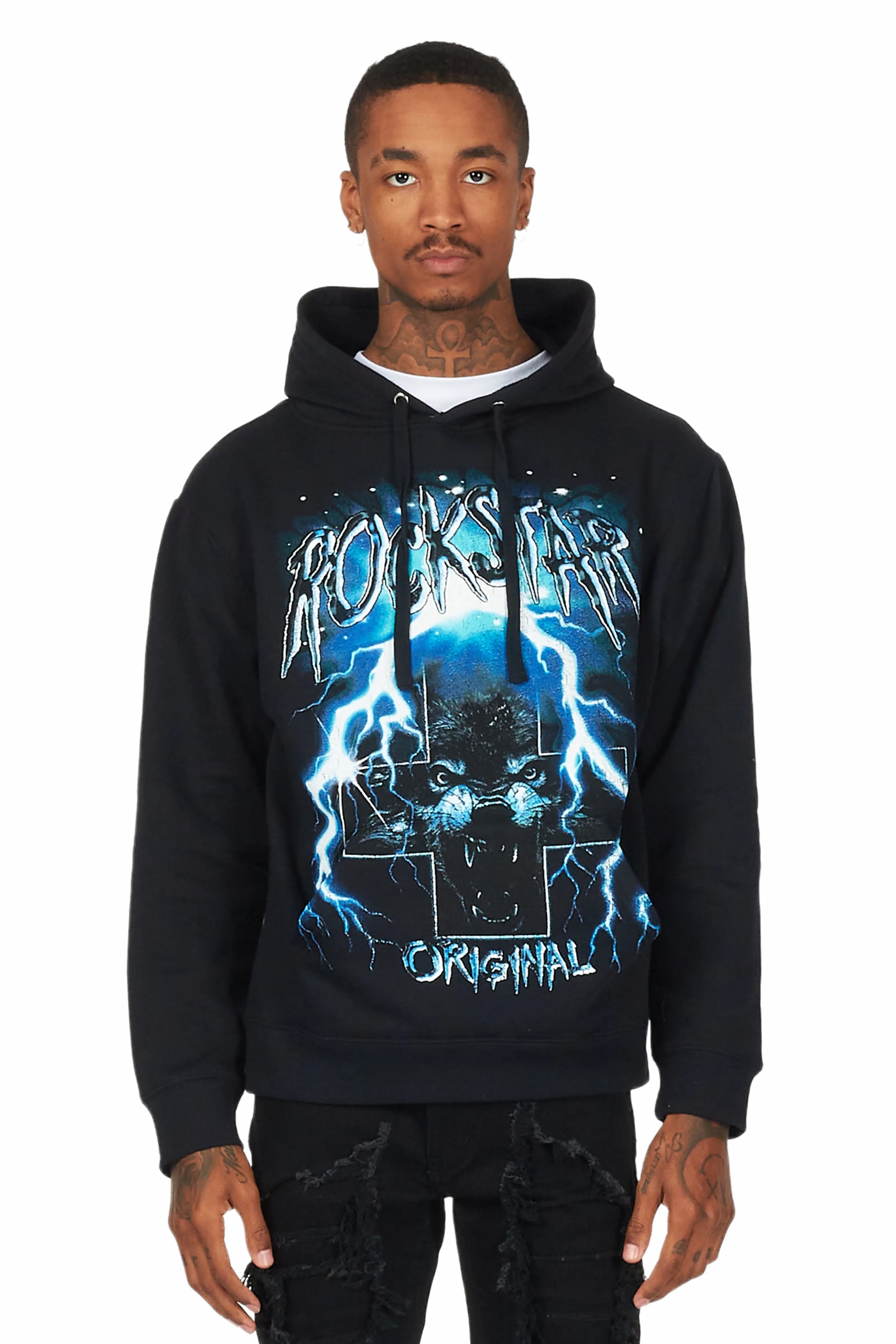 Elegant And Elegant Bolk Black Graphic Hoodie