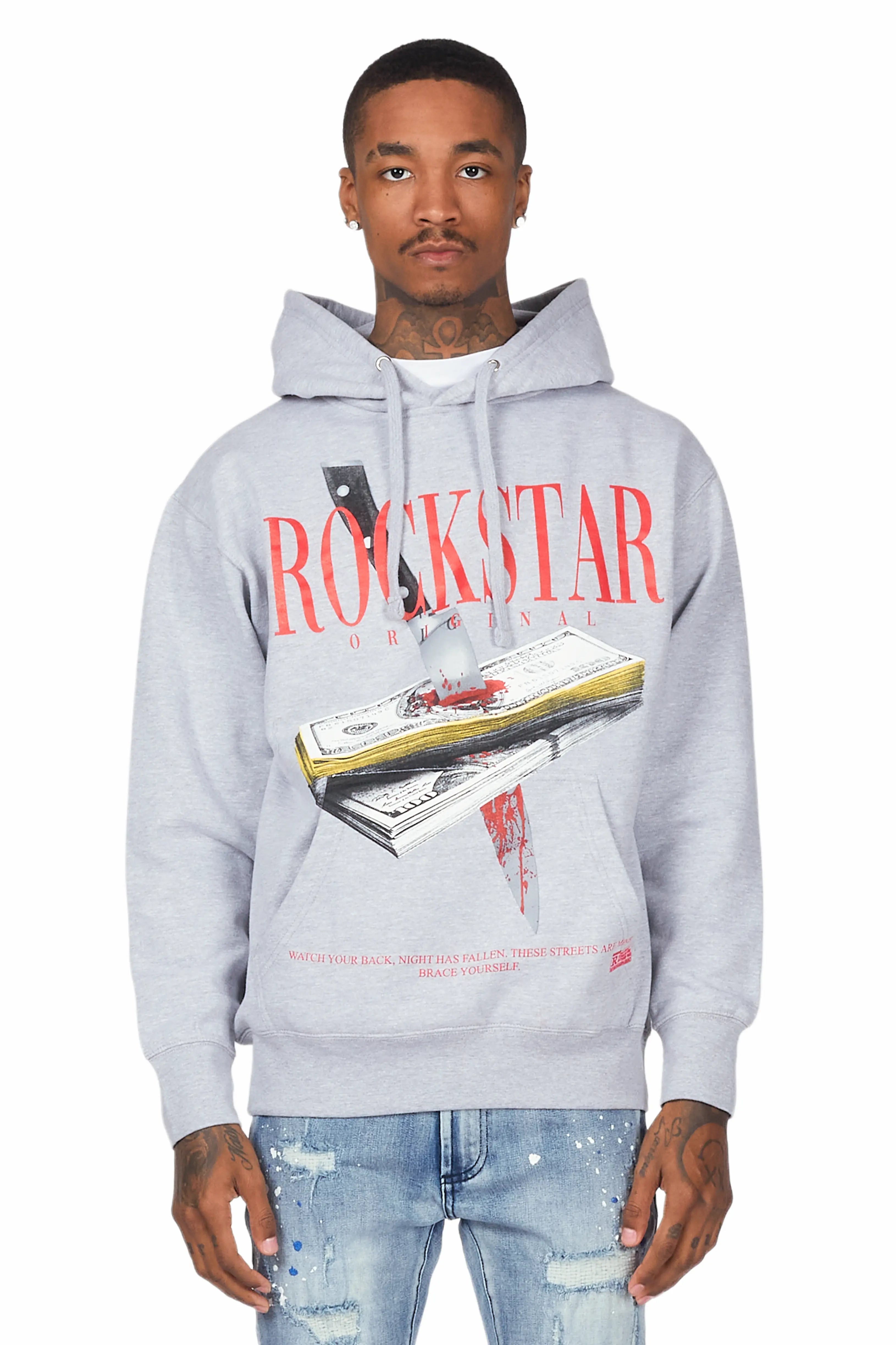 Warm Chic Outfits Dayte Nite Heather Grey Graphic Hoodie