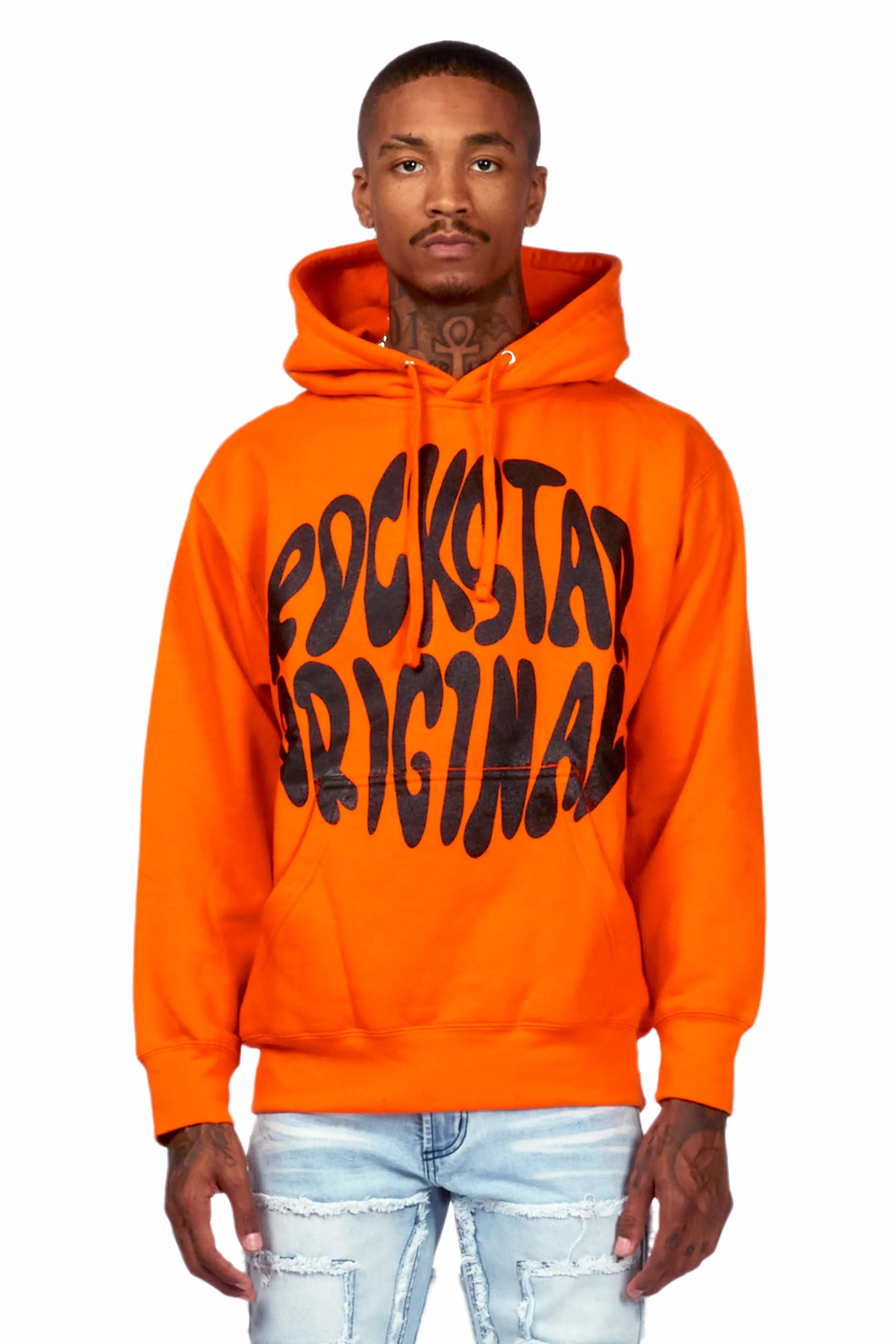 Timeless Outfits Thierry Orange Graphic Hoodie