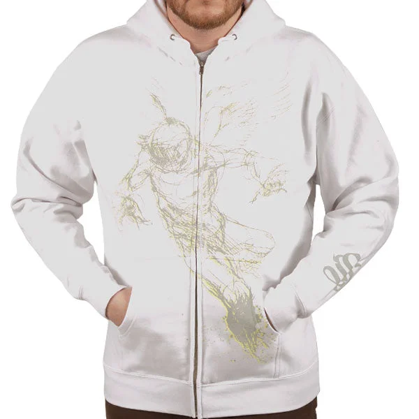 Light Fit Strhess Clothing "Falling Feather White Hoodie" Zip Hoodie