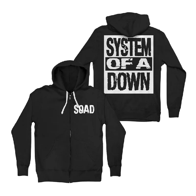 Slightly Flared Design System Stack Logo Zip Hoodie